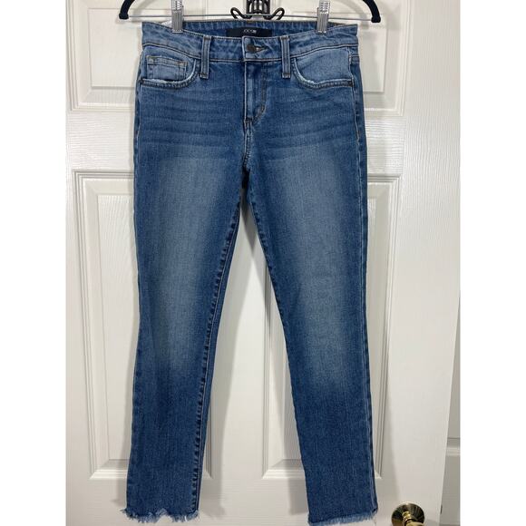 Joe's Jeans Cleo Medium Wash Skinny Leg Raw Hem Stretch Denim Capsule Staple - Picture 1 of 6